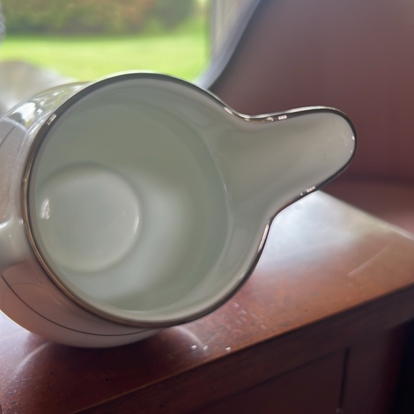 Noritake White and Blue Floral Pitcher - Picture 4 of 5